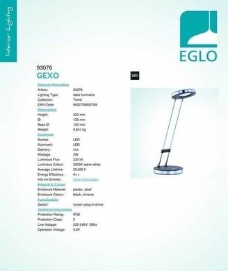 Настільна лампа Eglo GEXO 93076