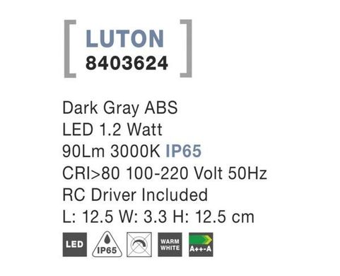 Вуличний світильник LUTON Nova Luce 8403624