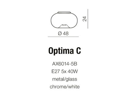 Потолочный светильник AZzardo OPTIMA C AZ0183 (AX6014-5B-WH)