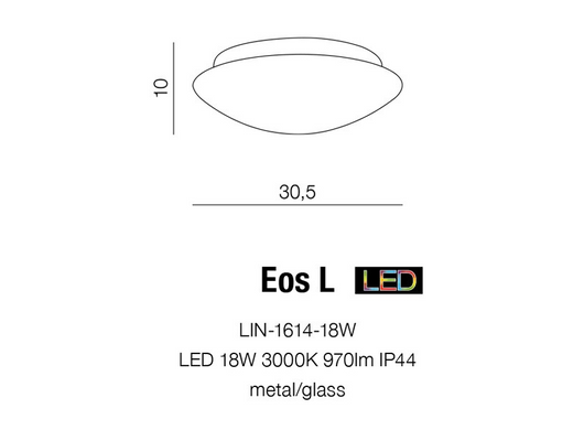 Потолочный светильник AZzardo EOS L AZ2070 (LIN-1614-18W-WH)