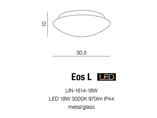 Стельовий світильник AZzardo EOS L AZ2070 (LIN-1614-18W-WH)