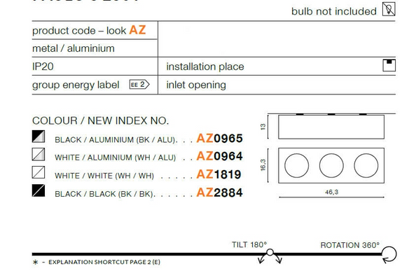 Точковий світильник AZzardo PAULO 3 230V AZ1819 (GM4301-WH-WH)