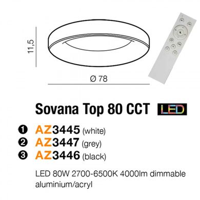 Потолочный светильник AZzardo SOVANA 80 CCT LED AZ3446