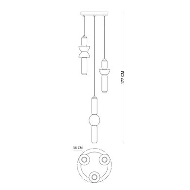 Люстра Italux PND-27372-3A-57W-BK Bruni