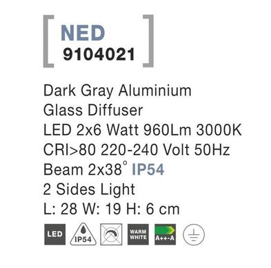 Вуличний світильник NED Nova Luce 9104021
