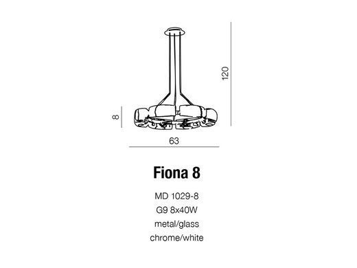 Люстра AZzardo FIONA 8 AZ0154 (MD1029-8-WH)