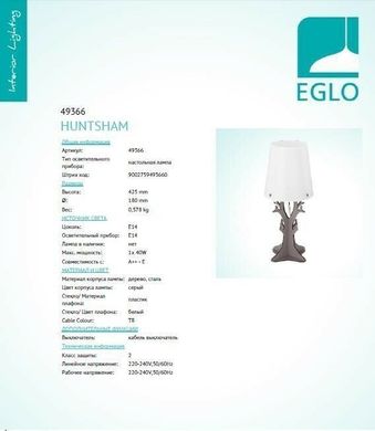 Настільна лампа Eglo Huhtsham 49366