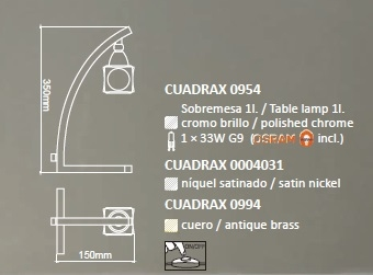 Настільна лампа Mantra CUADRAX 0954
