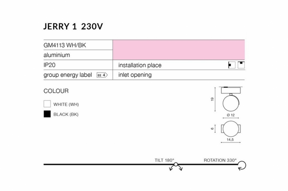 Спот AZzardo JERRY 1 230V AZ1366 (GM4113-WH)