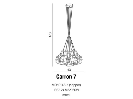 Люстра AZzardo CARRON 7 AZ2142 (MD50148-7-CO )