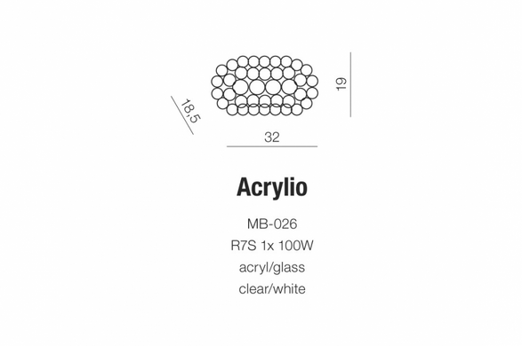 Настінний світильник AZzardo ACRYLIO AZ0052 (MB026-CL-WH )