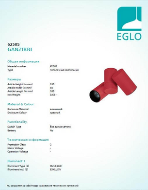 Точковий світильник Eglo GANZIRRI 62505
