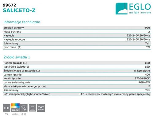 Точечный светильник SALICETO-Z Eglo 99672