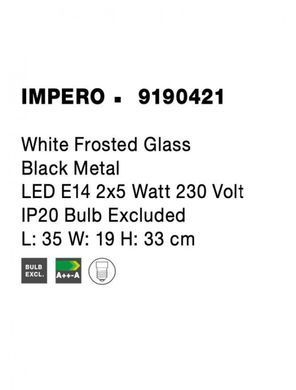 Настенный светильник IMPERO Nova Luce 9190421