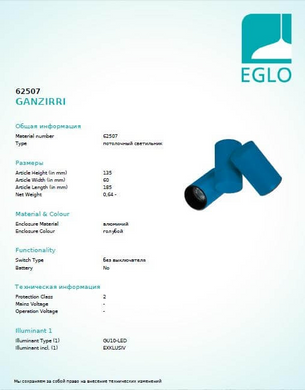 Точковий світильник Eglo GANZIRRI 62507