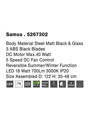 Люстра-вентилятор SAMOA Nova Luce 5267302