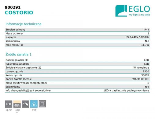 Вуличний світильник COSTORIO Eglo 900291