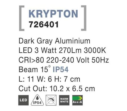 Вуличний світильник KRYPTON Nova Luce 726401