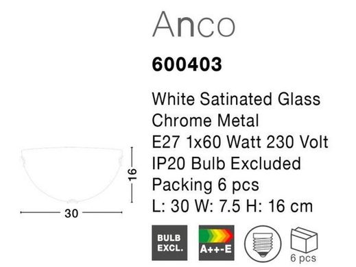 Настенный светильник Anco Nova Luce 600403