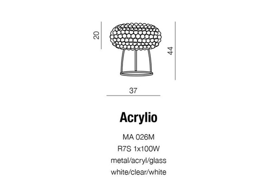 Настольная лампа AZzardo ACRYLIO AZ1099 (MA-026M-CL-WH)