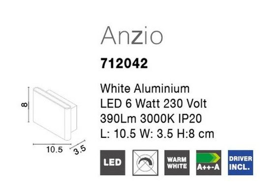 Настінний світильник Anzio Nova Luce 712042