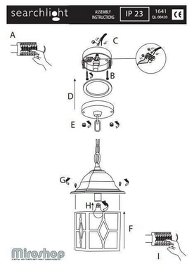 Вуличний підвісний світильник Searchlight GENOA 1641