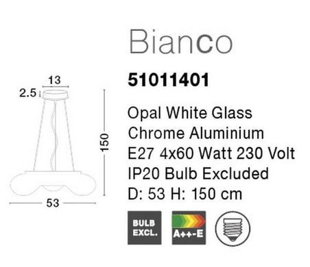 Люстра Bianco Nova Luce 51011401