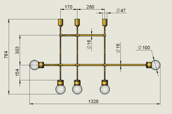 Люстра Pikart BRASS & GLASS 6279
