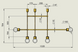 Люстра Pikart BRASS & GLASS 6279