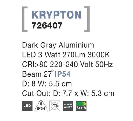 Вуличний світильник KRYPTON Nova Luce 726407