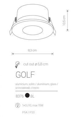 Точечный светильник для ванной GOLF BK Nowodvorski 8376