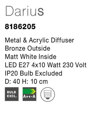 Потолочный светильник DARIUS Nova Luce 8186205