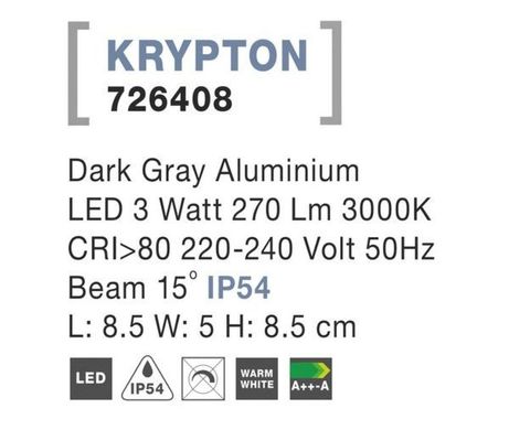 Вуличний світильник KRYPTON Nova Luce 726408