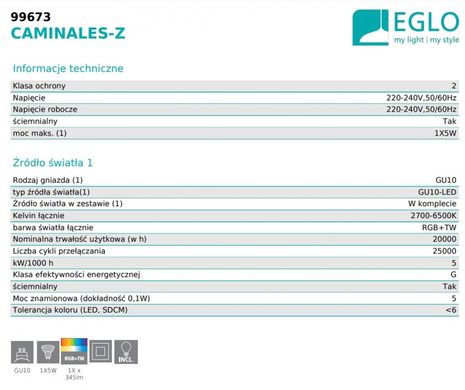 Точечный светильник CAMINALES-Z Eglo 99673