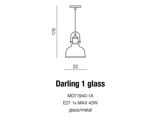 Люстра AZzardo DARLING GLASS 1 AZ2143 (MD71940-1A)