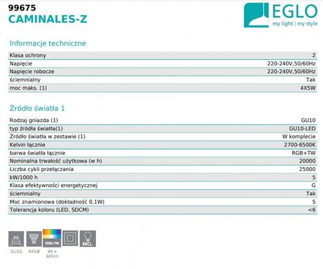 Точковий світильник CAMINALES-Z Eglo 99675