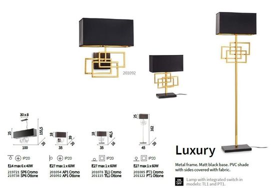 Настільна лампа Ideal Lux LUXURY 201115