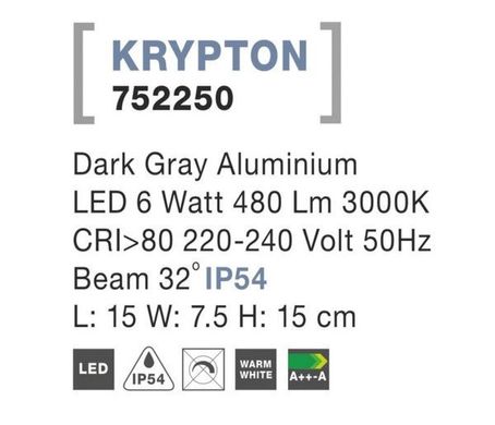 Вуличний світильник KRYPTON Nova Luce 752250
