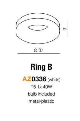 Потолочный светильник AZzardo RING B AZ0336 (LC2310-1B-WH)