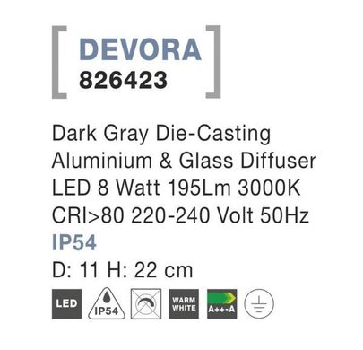 Вуличний світильник DEVORA Nova Luce 826423