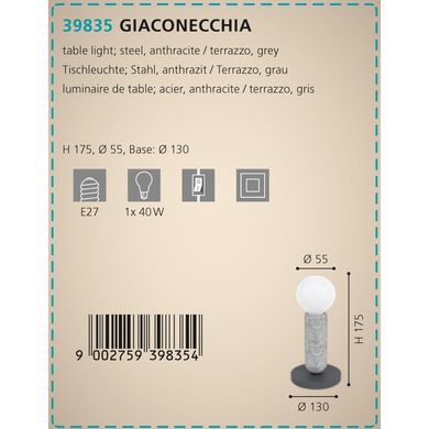 Настільна лампа GIACONECCHIA Eglo 39835