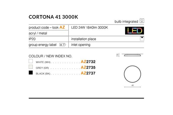 Потолочный светильник AZzardo CORTONA AZ2730