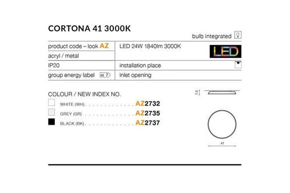 Потолочный светильник AZzardo CORTONA AZ2735