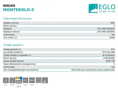 Вуличний світильник MONTEROLO-Z Eglo 900269