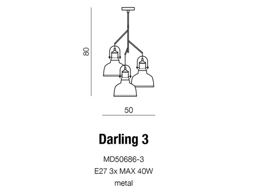 Люстра AZzardo DARLING GLASS 3 AZ2146 (MD71940-3 )