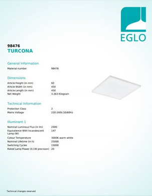 Потолочный светильник Eglo TURCONA 98476