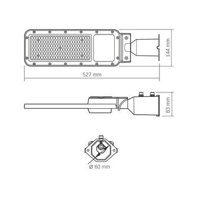 Світильник вуличний консольний Videx VL-SLE17-1005 27955 11000Lm 5000K 100 Вт