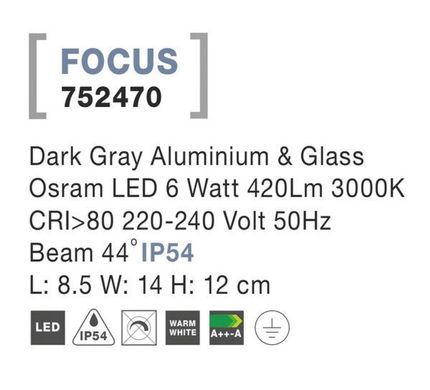 Вуличний світильник FOCUS Nova Luce 752470