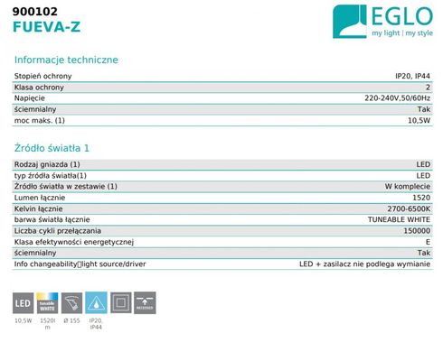 Точечный светильник FUEVA-Z Eglo 900102