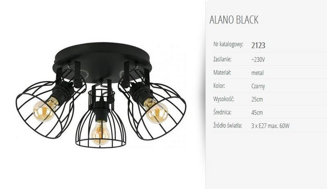 Спот TK Lighting ALANO BLACK 2123